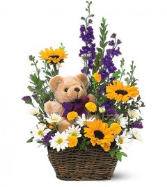 Canada flowers arrangement & teddy bear